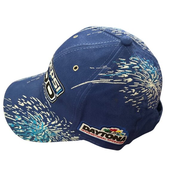 Vintage Daytona 2005 Pepsi 400 Racing Cap Blue & Silver Fireworks Design - Picture 2 of 9
